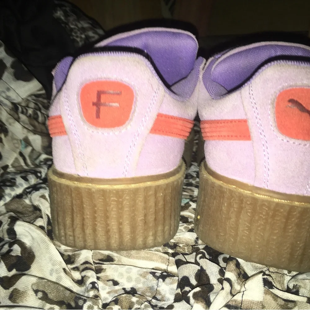 Fenty Suede Platform Sneaker in Lavender with Gum Sole